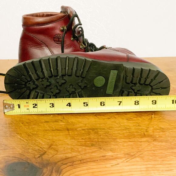 RARE VTG Timberland Oxblood Leather Alpine Size 5 M Woman Italy Hiking Boots - Picture 11 of 15
